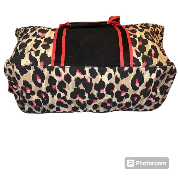 Victorias Secret Womens Large Bag Travel Weekend Leopard Cheetah Animal Print - Picture 4 of 16
